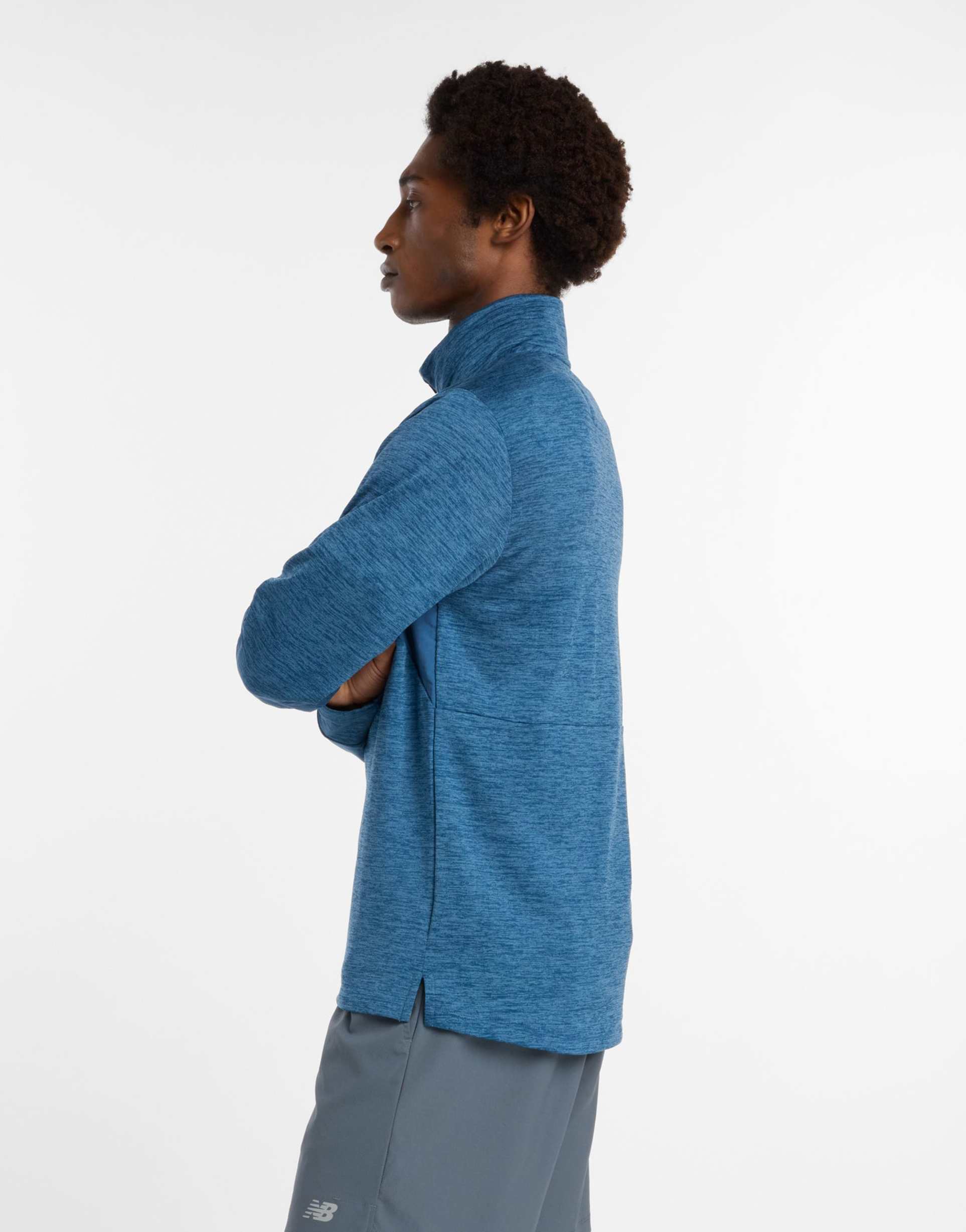 New Balance - Athletics Heat Grid - Felpa blu con zip corta