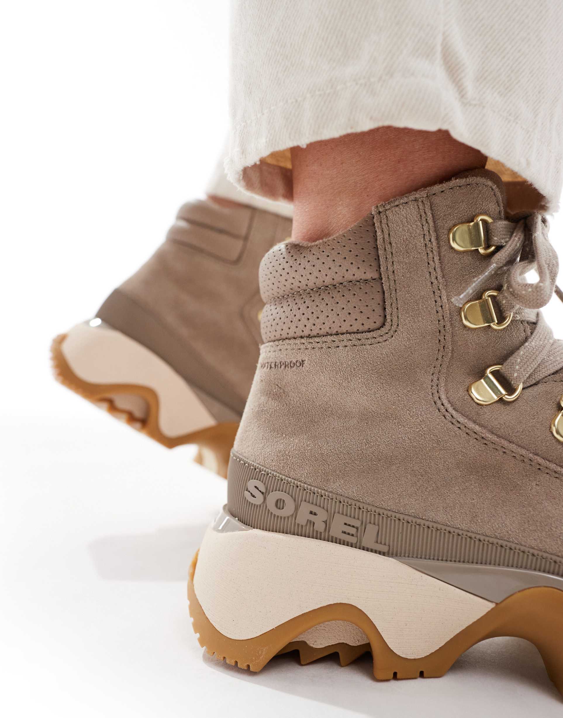Sorel - Kinetic Impact Conquest Plus - Scarponcini da trekking color tortora con suola in gomma