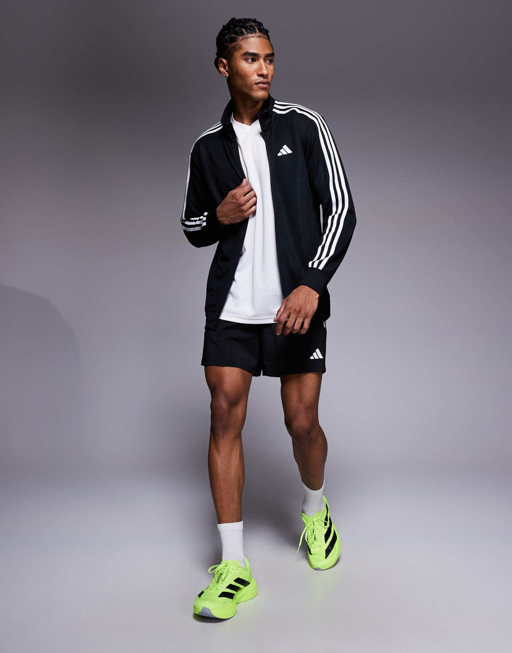 adidas - Training - Giacca sportiva nera con 3 strisce