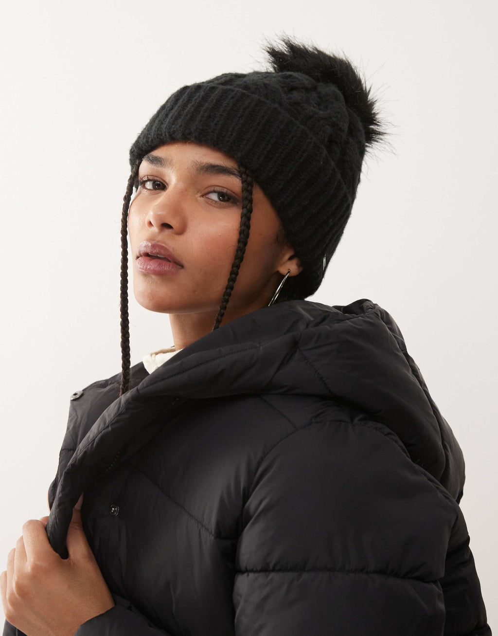 Columbia - Boundless Days - Berretto in maglia a trecce nero con pompon