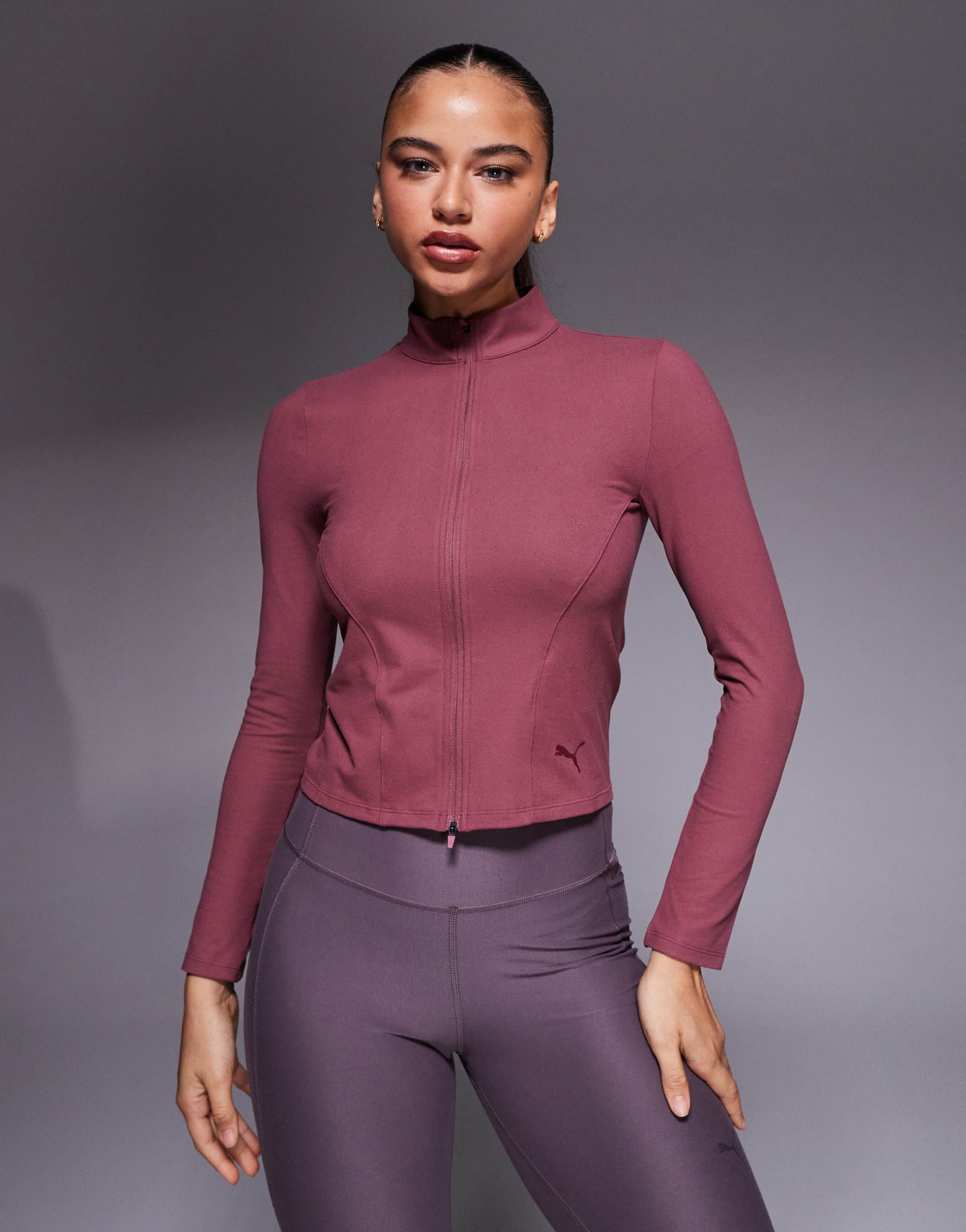 PUMA - Train - Top viola lunghezza regular con zip