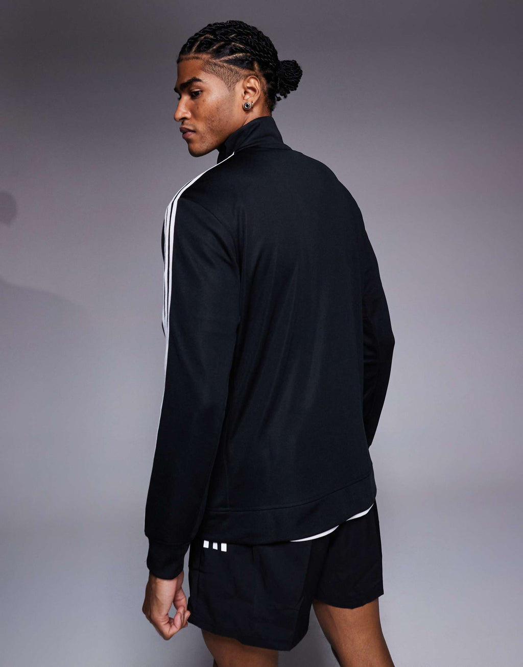 adidas - Training - Giacca sportiva nera con 3 strisce
