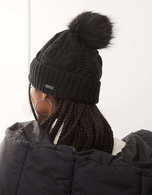 Columbia - Boundless Days - Berretto in maglia a trecce nero con pompon
