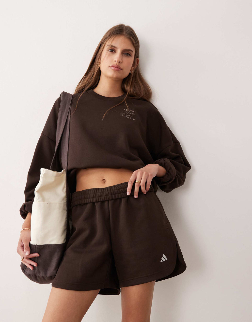 adidas Performance - Three Stripes Studios - Felpa marrone