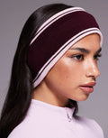 Threadbare - Fascia per capelli da sci bordeaux con finiture rosa