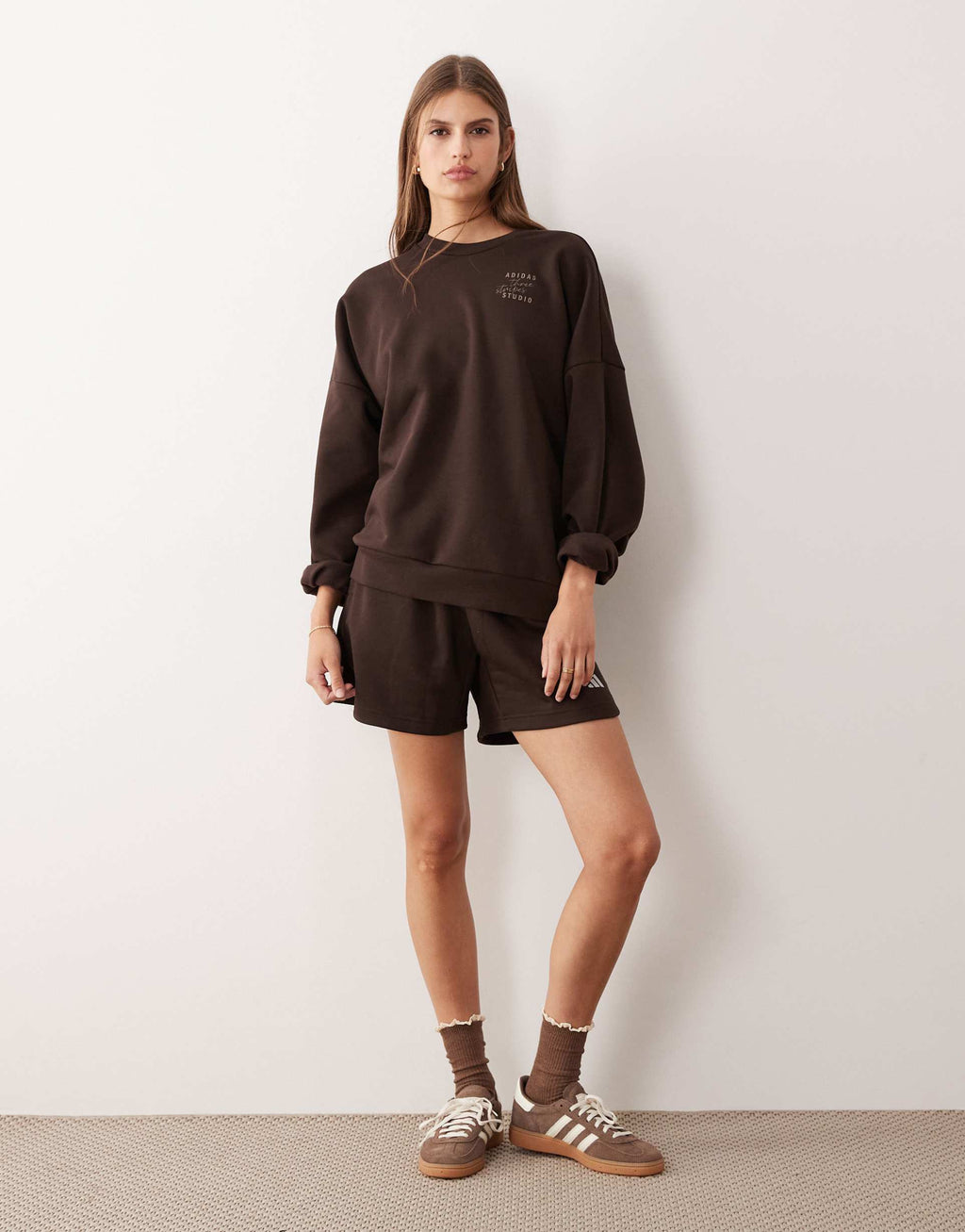 adidas Performance - Three Stripes Studios - Felpa marrone