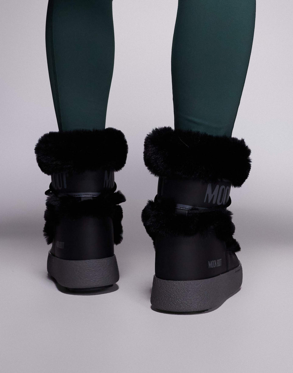 Moonboot - Ltrack - Stivaletti neri impermeabili con dettagli in pelliccia sintetica