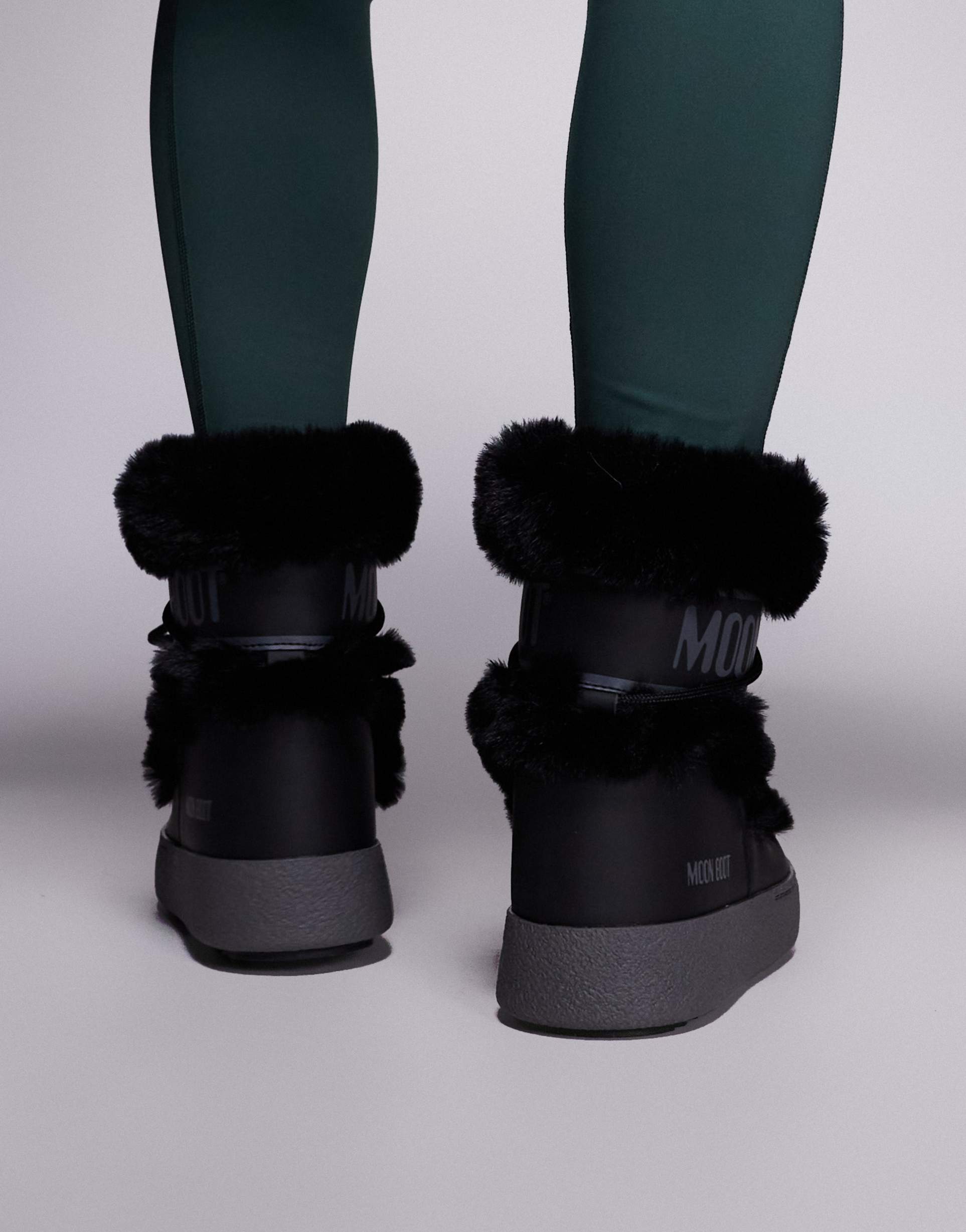 Moonboot - Ltrack - Stivaletti neri impermeabili con dettagli in pelliccia sintetica