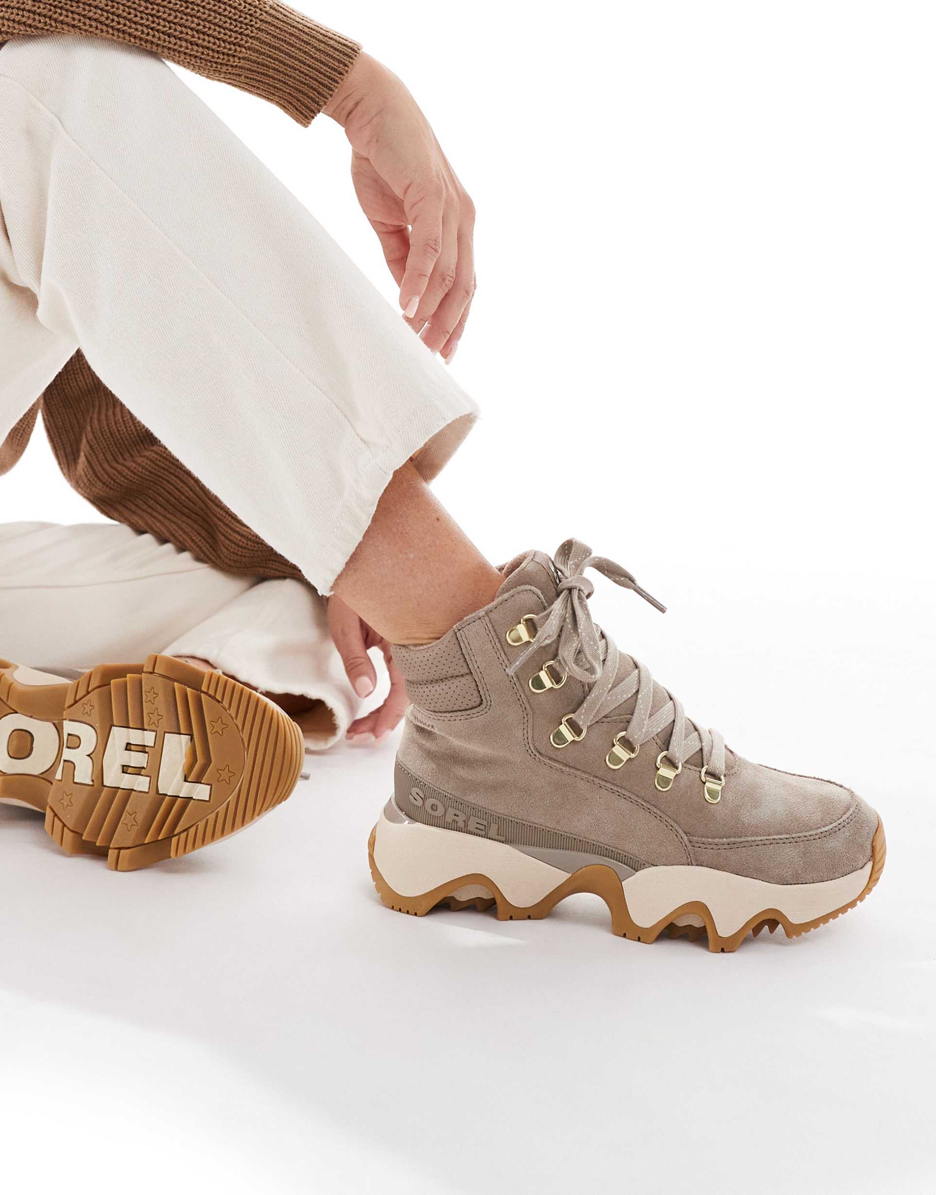 Sorel - Kinetic Impact Conquest Plus - Scarponcini da trekking color tortora con suola in gomma